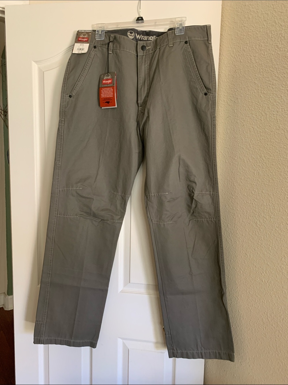Wrangler Gray Straight-Leg Work Chinos